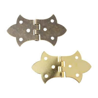 China Industrial Zinc alloy Hardware vintage elegant butterfly gold ordinary flat box jewelry box hinge hardware hinge for sale