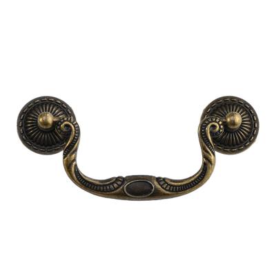 China Traditional Drawer antique alloy cabinets home print handles light luxury vintage elegant bronze multi-purpose handles for sale