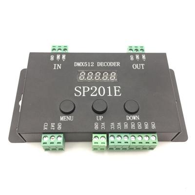 China Control Lights 5 Channel DC5V-24V SPI Signal Control LED Full Color Decoder DMX512 Controller 1024 Pixels Supported SP201E for sale