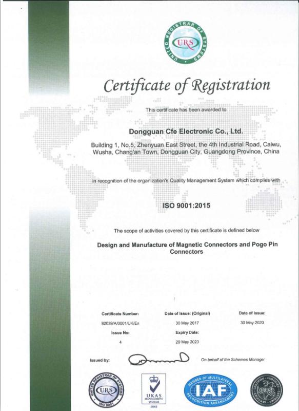 ISO9001 - Dongguan Cfe Electronic Co., Ltd.