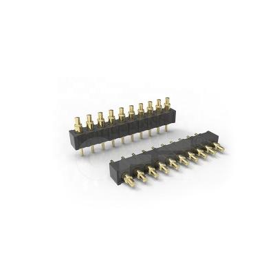 China PCB Pogo Pin Double Row DIP 10pin Gold Plated Bass Spring Male for sale