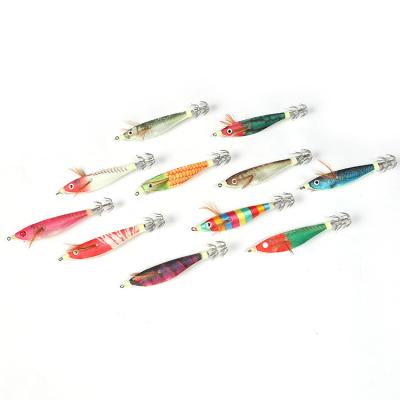 China Outdoor Fishing Activity Wooden Shrimp Jigs Fishing Lure Hook for sale