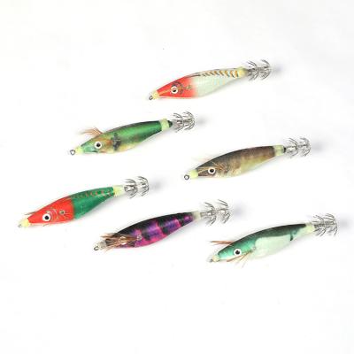 China Fishing activity series 6cm high quality outdoor wooden mau shrimp, octopus squid bait, special for fishing for sale