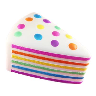 China Eco-Friendly Promotion Triangle Rainbow Spotted Cake Kawaii Squishy Food Toy Slow Rising Jumbo Bread Crushes Anti-stress PU Kids Toys Gift for sale