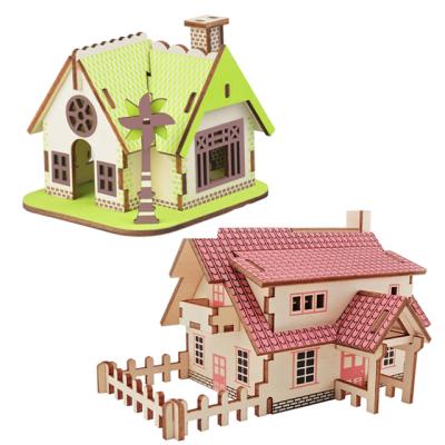 China Educational Toys Wooden Children Simulate House 3d Diy Airplanes Puzzle Most Popular Toys For Early Education for sale