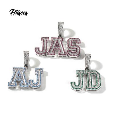 China Hiphop Personalized Iced Out New Custom Name Necklace Song Dynasty Initial Letter Mens Womens Pendants Jewelry for sale