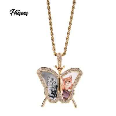 China Hiphop Customs Fine Jewelry Wholesale Necklace Fashion Logo Fashion 18k Gold Statement Image Memory Pendant Necklace for sale