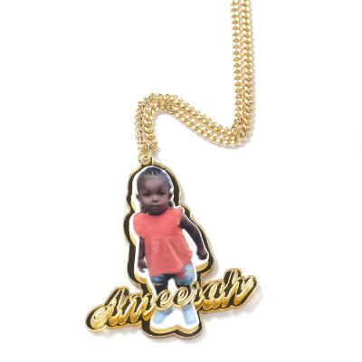 China Custom Photo Hiisees Photo Jewelry Kids Picture Memory Jewelry Pendant Necklace Gift Kids Punk Acrylic Pendant for sale