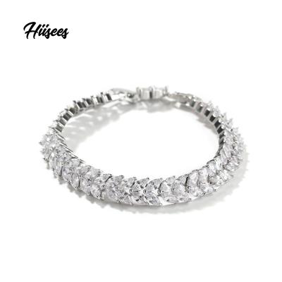 China Hot Selling High Quality FASHIONABLE CZ Mirco Pave Wheat Charm Tennis Women Bracelet Chain Jewelry for sale