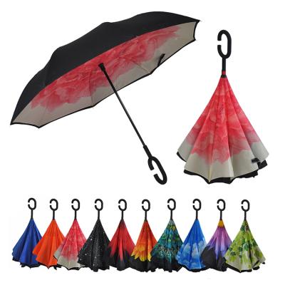 China All in 1 Double Layer Custom Reverse Inverted Logo Printed Umbrella for sale