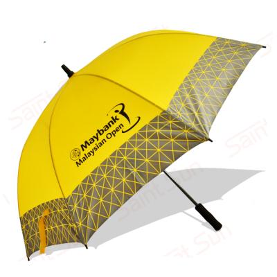 China All In 1 Manual Open Yellow EVA Handle Outdoor Gift Set Golf Umbrella Advertising Custom Printing Golf Umbrella for sale