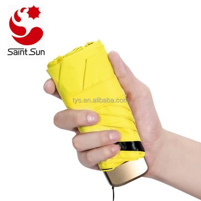 China All In 1 Mini Travel Umbrella Light Compact Parasol With 5 UV Protection Foldable Umbrella for sale