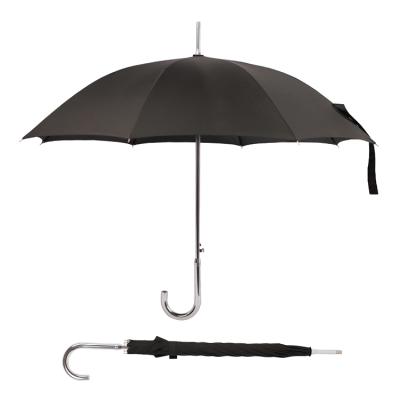 China 23 Inch Aluminum Handle Cloth Black Straight Minimalist Colored Automatic Open Mister Umbrella for sale