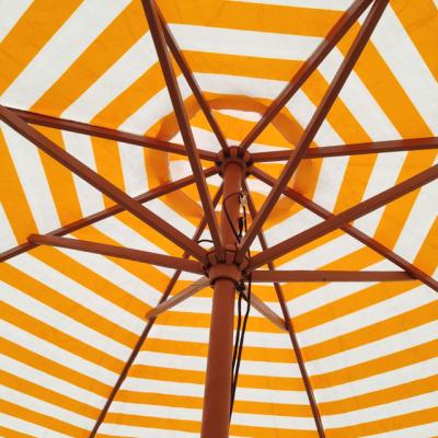 China Modern waterproof quality home applicable colorful custom umbrella party camping polyester cover outdoor cafe using wooden beach umbrella for sale