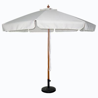 China Waterproof Cover Upright Restaurant Hotel Using Advertise Umbrella With Company Logo Coffee Shop Beach Umbrella Outdoor Wooden Manual Umbrella for sale