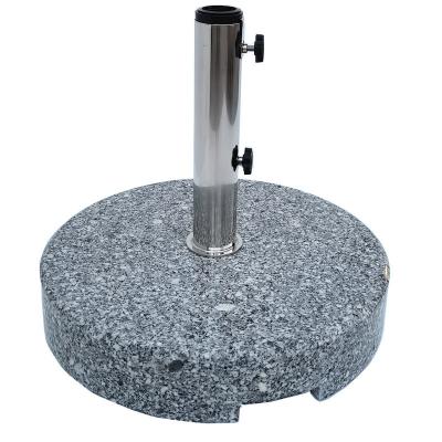 China Modern Heavy Duty Round Outdoor Umbrella Stand Base 25KG Round Granite Sunshade / Umbrella Bases for sale