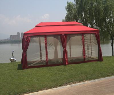 China All Seasons Luxury Large Gazebo Customized Logo Home Courtyard Using Roman Waterproof Windproof Canopy Sunshade With Outdoor Curtain Gazebos for sale