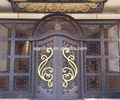 China hot sale modern iron door exterior/iron door design church door for sale