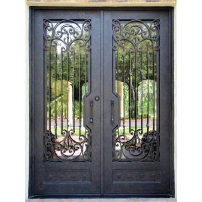 China Modern Wrought Iron Double Door Iron Gates / Main Iron Gate for sale