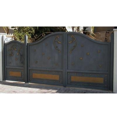 China Coastal Affordable Models Base Track Wrought Iron Steel Door for sale