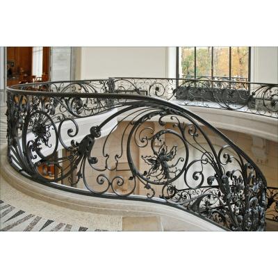 China Modern wrought iron staircase fencing wrought iron balustrade xtm rail for sale