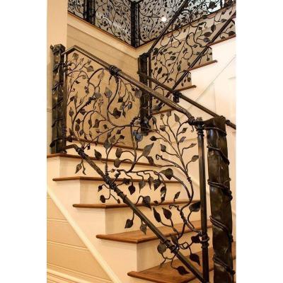 China Best Hotel Wrought Iron Stair Railing / Modern Iron Fence Designs for sale