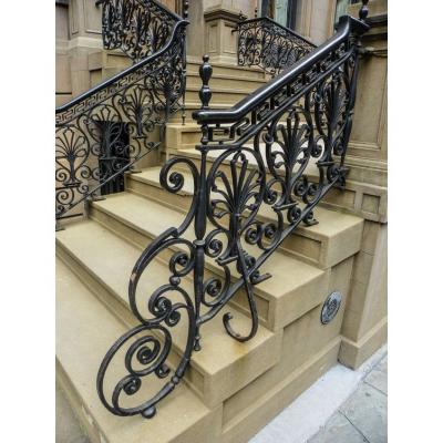 China Cheap Hotel Stair Railing Outdoor Wrought Iron Stair Railing for sale