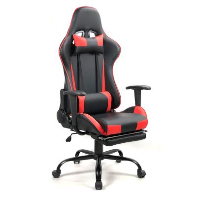 China Retractable Footrest PC Racing Gamer Chair Executive High Back Office Chair With Footrest Lumbar Support for sale