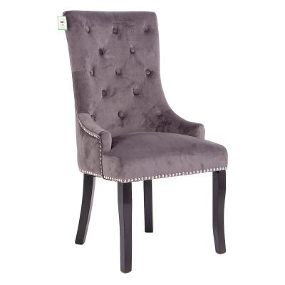 China Responsive Dining Chair Indoor Banquet Fabric Trim Nailhead Restaurant Chair Knock Knocker Tufted Chair Quality Tufted Chair for sale