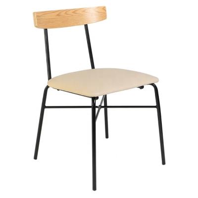 China Home Bedroom Cooling Stylish Bentwood Dining Chair Cafe Restaurant Leisure Chair With PU Cover Metal Frame Big Loading for sale