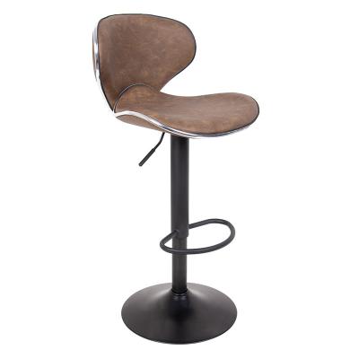 China Hot Sale Bar Chair Fashion Swivel Bar Stool Brown Color Retro PU Leather Bar Chair Bar Seat for sale