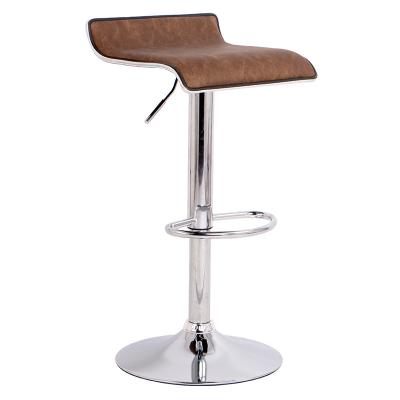 China Modern Hot Sale Bar Chair Swivel Bar Stool Brown Color PU Leather Bar Chair Bar Seat for sale