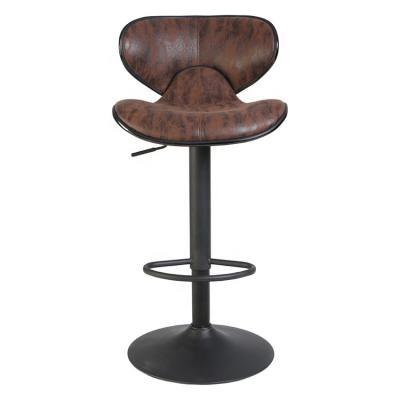 China Modern Design Modern PU Seats Adjustable Butterfly Bar Stool Swivel Metal Bar Chair for sale