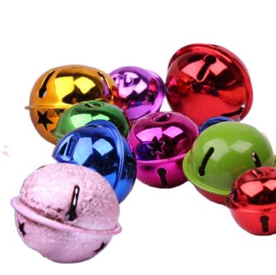 China Round Five Star Sustainable Snowflake Supply Bell Blank Plating Christmas Tree Color Ornaments Holiday Bell Indoor And Outdoor Decoration for sale