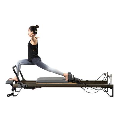 China Foldable Pilates Equipment ONT-198 Folding Home Pilates Reformer Aluminum Alloy + PU Leather Selling Machine Portable for sale