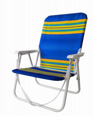 China Wholesale Lightweight Portable Folding Beach Lounger Aluminum Stripes Lounging Beach Chair for sale