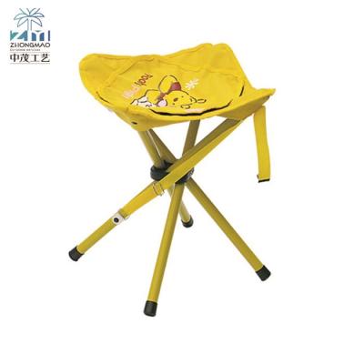 China Modern Yellow Portable Compact Folding Camping Steel Travel Stool for sale