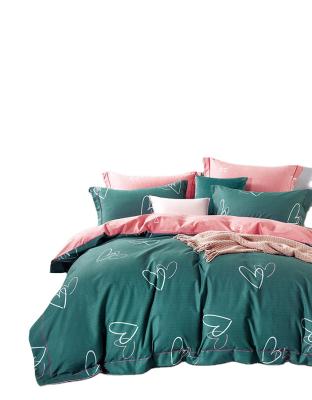 China Hot Selling Anti-Pull Bed Linen Printing Custom Color 100% Cotton Sanding Quilted Bed Sheet Set 4 Pcs for sale