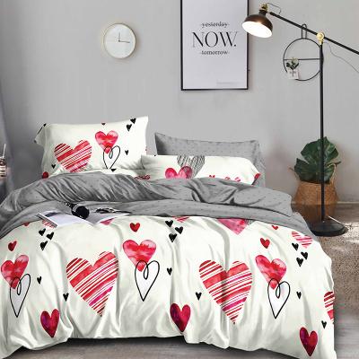 China Modern Design Anti-static High Quality Striped Warm Cozy 100% Polyester Four-Piece Bedding Set for sale