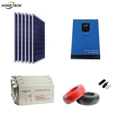 China AogeTech Home PM02S 3.2KW 3.5KW 5KW 5.5W Complete Off Grid Storage System Home Solar Power Kit With Mono And Poly Series Solar Panel for sale