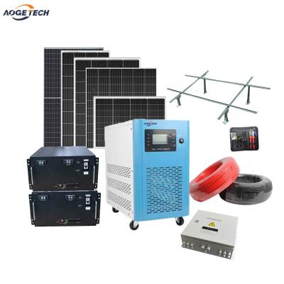 China Customized Solution Home Solar System 5KW 6KW 8KW 10KW 12KW 15KW Off Grid Hybrid Home Use Energy Complete Kit PM03S for sale