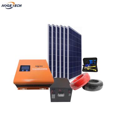 China Customized 300W 500W 700W 800W 1000W 1200W Complete Small Home Solar System Kit 1KW Generator for Small House for sale