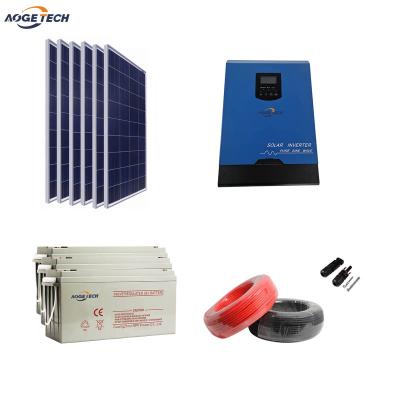 China AogeTech Home PM01S 1KW 2KW 3KW 4K 5K Off Grid Solar Power Supply System Station Full With Mono And Poly Solar Panel for sale