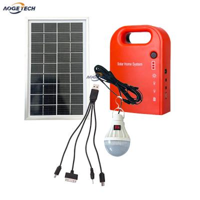 China Portable High Capacity 3W Mini Solar Lighting Kit Home Energy Storage Set Solar Power System Home Recharge for sale