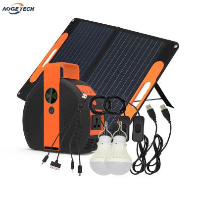 China Home 50W 100W Portable Off Grid Small Solar System With Folding Solar Panel Charging Battery Power Storage Outdoor Camping ss03 for sale