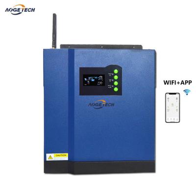 China AogeTech Hybrid Solar Hybrid 3KW 5KW WIFI Inverter Off Grid 3000W 5000W Home Use 415x310x110mm for sale