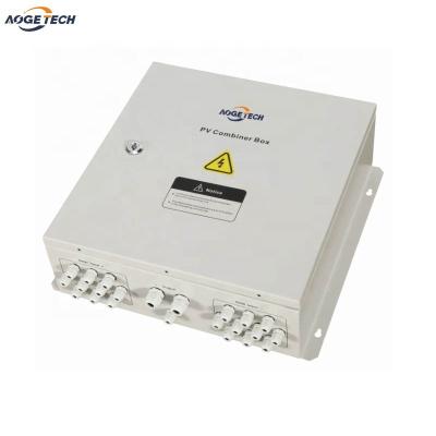 China Metal AogeTech Solar PV Array 4 6 8 10 Strings Combiner Box IP65 Waterproof AC Surge Protector Circuit Breaker for sale