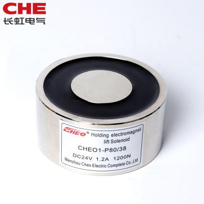 China CHEO1-P80/38 1000N 100Kg Round Solenoid Sucked Holding Electric Elevator Solenoid CHEO1-P8038 Magnet for sale