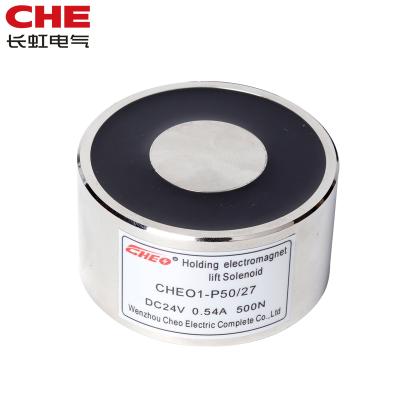 China 500N 50Kg 24VDC Magnetic Suck Elevator Electromagnet Solenoid CHEO1-P5027 for sale