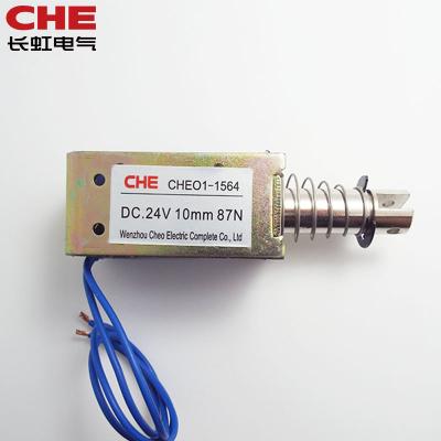 China CHEO1-1564 12VDC or 24VDC 87N Heavy Duty Travel 10mm Open Frame Reciprocating Electromagnet Force Linear Actuator Solenoid 64*38*30mm for sale